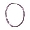 COLLAR 4 CUEROS MORADO M