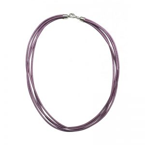 COLLAR 4 CUEROS MORADO M