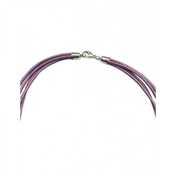 COLLAR 4 CUEROS MORADO M